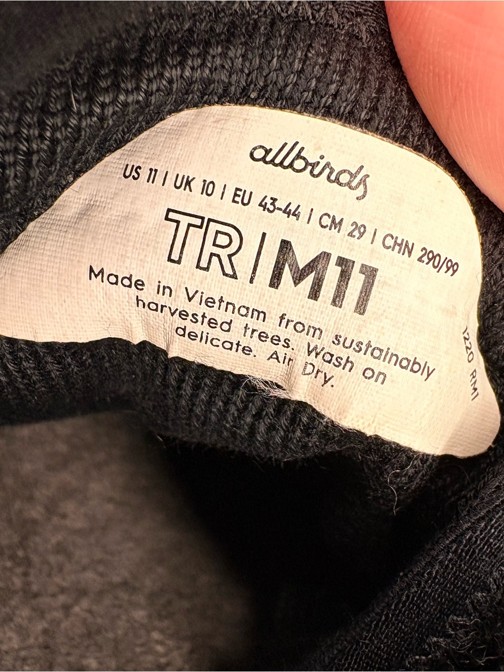 Allbirds Men’s ‘Tree Runner’ Black Knit Lace-Up Sneakers - Picture 8 of 8